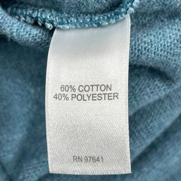 J Jill Pure Jill Sweater Womens Large Cowl Neck 3/4 Kimono Sleeve Teal Pockets - Picture 11 of 12